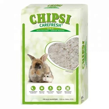 CHIPSI CAREFRESH Pure White белый бумажный наполнитель для мелких домашних животных и птиц 10л купить 