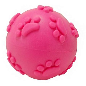 HOMEPET Игрушка для собак Мяч с рисунком лапки с пищалкой TPR Ф 6см X062 купить  зоотовары для животных