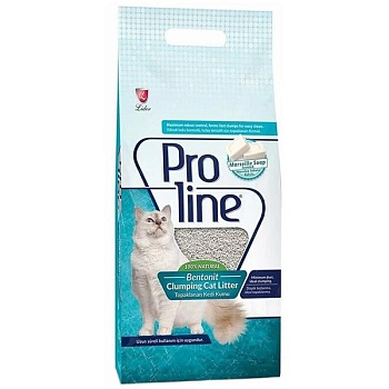 Proline комкующийся бентонитовый наполнитель для кошачьего туалета с ароматом марсельского мыла 5л купить  зоотовары для животных