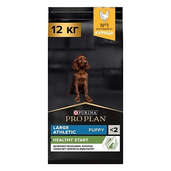 PRO PLAN Puppy Large Athletic сухой корм для щенков крупных пород от 25 кг c атлетическим телосложением Курица 12кг купить  зоотовары для животных