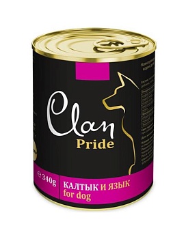 CLAN PRIDE консервы для собак Калтык и язык 12х340гр купить  зоотовары для животных