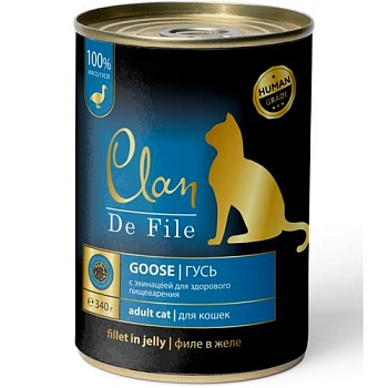 CLAN De File консервы для кошек Гусь 12х340гр купить  зоотовары для животных