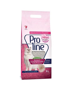 Proline комкующийся бентонитовый наполнитель для кошачьего туалета с ароматом детской присыпки 5л купить  зоотовары для животных