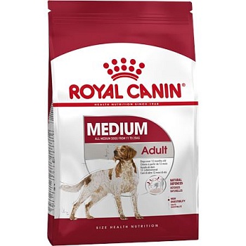 Royal Canin Medium Adult Корм для Собак Средних Пород от 12 Месяцев до 7 Лет 3кг купить  зоотовары для животных
