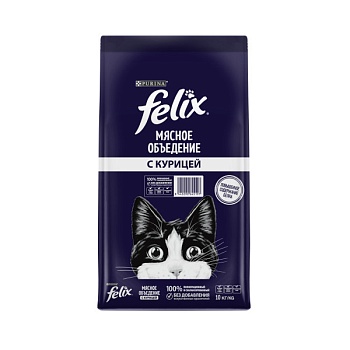 Felix Мясное объедение корм для кошек, с курицей 10кг купить  зоотовары для животных