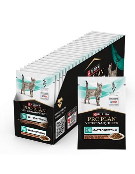 Pro Plan VD EN консервы для кошек при нарушении пищеварения Лосось 26х85г купить  зоотовары для животных