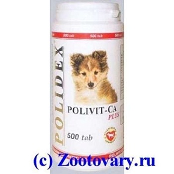 Polidex Поливит-Кальций Плюс - Предназначен для Щенков, Беременных и Кормящих Сук 150таб купить 