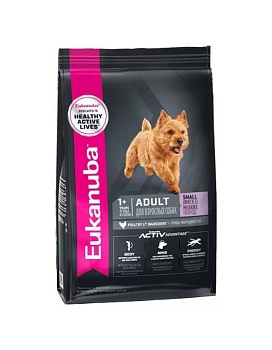 EUKANUBA ADULT SMALL BREED р сухой корм для взрослых собак мелких пород 800гр купить  зоотовары для животных