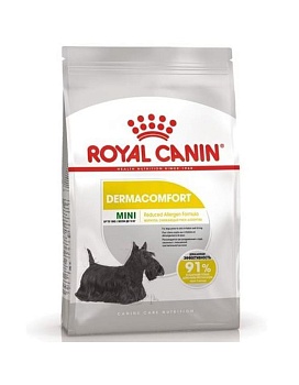 ROYAL CANIN MINI DERMACOMFORT корм для собак мелких пород с раздраженной и зудящей кожей 3кг купить  зоотовары для животных