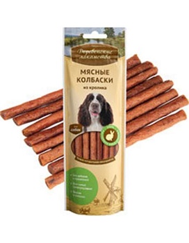 Деревенские Лакомства Мясные Колбаски Из Кролика для Собак 45г купить  зоотовары для животных