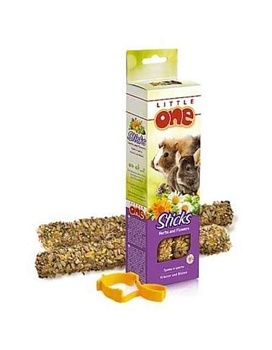 LITTLE ONE Палочки для морских свинок, кроликов и шиншилл с травами и цветами 2х55 г купить  зоотовары для животных