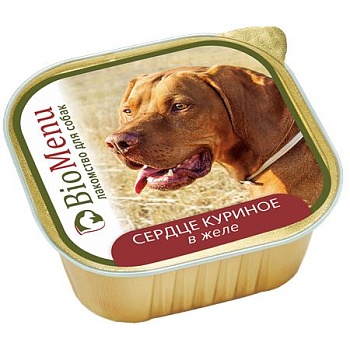 BioMenu Консервы для собак лакомство Сердце куриное в желе 10х150г купить  зоотовары для животных