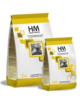 Наша Марка Корм для Стерилизованных Кошек и Кастрированных Котов 400г купить  зоотовары для животных