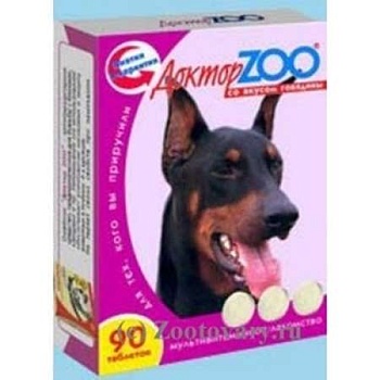 Доктор Zoo Витамины для Собак со Вкусом Говядины 6х90таб купить 