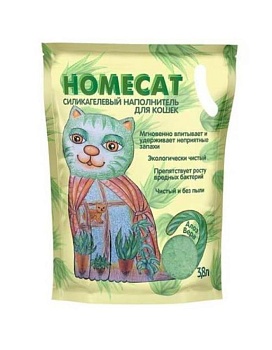 HOMECAT Алоэ Вера силикагелевый наполнитель для кошачьих туалетов с ароматом Алоэ Вера 3,8л купить  зоотовары для животных
