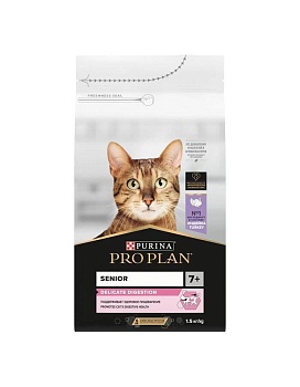 PRO PLAN Delikate 7 + с комплексом OPTIRENAL сухой корм для кошек старше 7 лет с чувствительным пищеварением Индейка 1,5 кг купить  зоотовары для животных