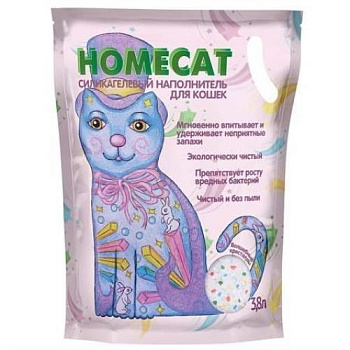 HOMECAT Волшебные кристаллы силикагелевый наполнитель для кошачьих туалетов 3,8л купить  зоотовары для животных