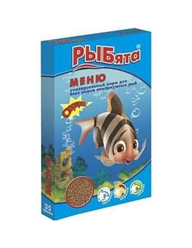 РЫБята Меню гранулы универсальный корм для рыб коробка + сюрприз 35 г 10шт купить  зоотовары для животных