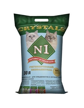 №1 Crystals Силикагелевый наполнитель для кошек 30л купить  зоотовары для животных