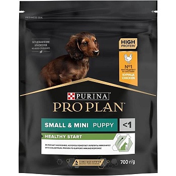 PRO PLAN Puppy Small & Mini сухой корм для щенков мелких и карликовых пород 1 - 10 кг Курица 700гр купить  зоотовары для животных