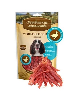 Деревенские Лакомства 100 % Мяса Утиная Соломка Нежная для Собак 90г купить  зоотовары для животных