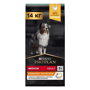 Pro Plan Medium Adult сухой корм для собак средних пород 10 - 25 кг Курица 14 кг купить  зоотовары для животных