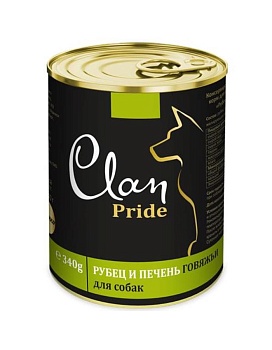 CLAN PRIDE консервы для собак Рубец и печень говяжья 12х340гр купить  зоотовары для животных
