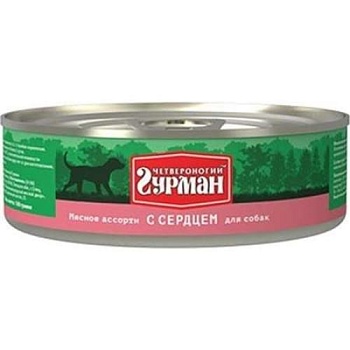 Четвероногий Гурман Мясное Ассотри для собак с Сердцем 24х100г купить  зоотовары для животных