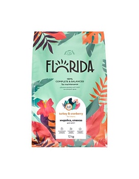 Florida сухой для котят Индейка, клюква 12кг купить  зоотовары для животных