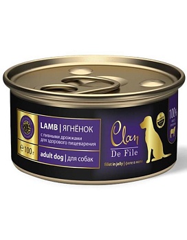 CLAN De File консервы для собак Ягненок 8х100гр купить  зоотовары для животных