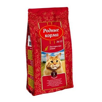 РОДНЫЕ КОРМА сухой корм для взрослых кошек телятина 2,045кг купить  зоотовары для животных