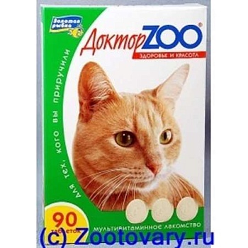 Доктор Zoo Витамины Здоровье и Красота для Кошек с Протеином 6х90таб купить  зоотовары для животных
