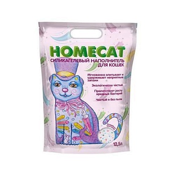 HOMECAT Волшебные кристаллы силикагелевый наполнитель для кошачьих туалетов 12,5л купить  зоотовары для животных