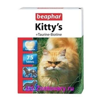 Beaphar 12509 Kitty+Taurine+Biotin Витамины для Кошек с Таурин. и Биотин. 75 Таб. купить  зоотовары для животных