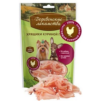 Деревенские лакомства для мини-пород Хрящики куриной грудки 30 гр купить  зоотовары для животных