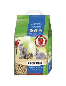 Наполнитель для кошек Cats Best Universal Древесный Впитывающий Клубника 10л купить  зоотовары для животных