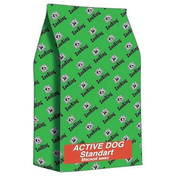 ZooRing Active Dog Стандарт Сухой корм для собак Мясной микс. 25/13, 20 кг купить  зоотовары для животных
