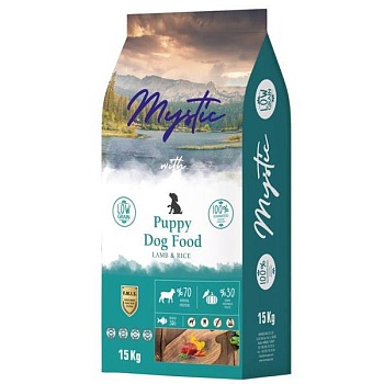 Mystic Puppy Dog Food Lamb & Rice сухой корм для щенков с ягненком и рисом 15кг купить  зоотовары для животных