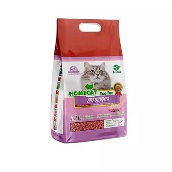 HOMECAT Ecoline Лотос комкующийся наполнитель для кошачьих туалетов с ароматом лотоса 12л купить  зоотовары для животных