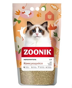 Наполнитель для кошек Зооник Комкующийся 5л купить  зоотовары для животных