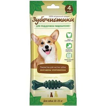 Зубочистики Мятные с Хлорофиллом для Собак Средних Пород, 4Шт/70Г 73303983 купить  зоотовары для животных
