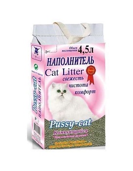 Наполнитель для кошек Пусси-Кет Наколнитель Комкующийся Розовый 3х4,5л купить  зоотовары для животных