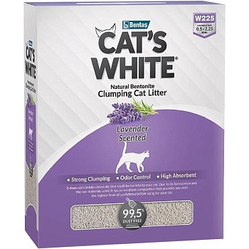 Cat`s White BOX Lavender наполнитель комкующийся с нежным ароматом лаванды для кошачьего туалета 6л купить  зоотовары для животных
