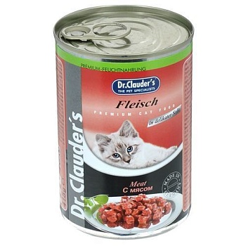 Dr.Clauder`s консервы для кошек мясо 12х415г купить  зоотовары для животных