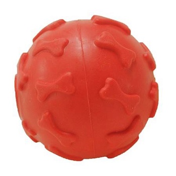 HOMEPET Игрушка для собак Мяч с рисунком косточки с пищалкой TPR Ф 6см X064 купить  зоотовары для животных