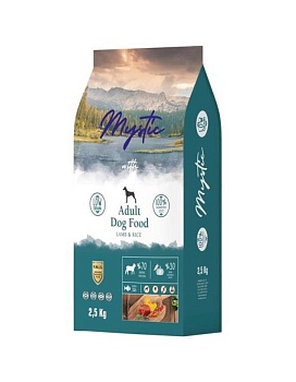 Mystic Adult Dog Food Lamb & Rice сухой корм для собак с ягненком и рисом 2,5кг купить  зоотовары для животных