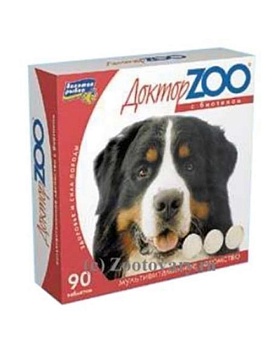 Доктор Zoo Витамины Здоровье Кожи и Шерсти для Собак 6х90таб купить  зоотовары для животных
