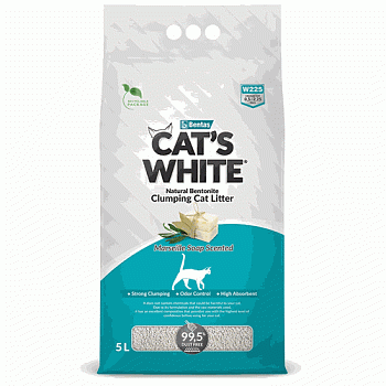 Наполнитель Cat's White Marseille soap комкующийся с ароматом марсельского мыла 5л купить  зоотовары для животных