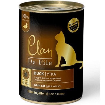 CLAN De File консервы для кошек Утка 12х340гр купить  зоотовары для животных