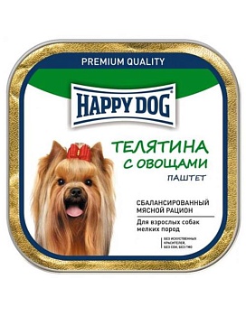 Happy Dog Natur Line консервы для собак Телятина с овощами паштет 10х125гр купить  зоотовары для животных